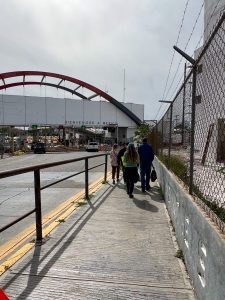 Walking across Gateway International Bridge from Brownsville to Matamoros